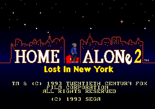Home Alone 2 Lost In New York title screen for Sega Genesis